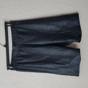 4/$30 Good Luck Gem black faux leather shorts size Large     **
